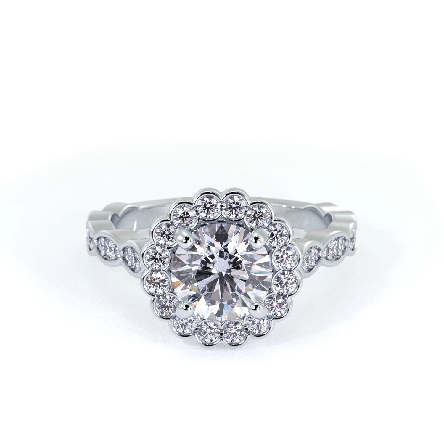 Rosy, A Radiant Halo Engagement Ring Designed in Utah